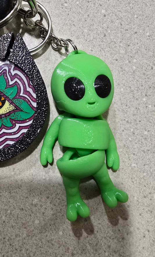 Alien flexi keychain